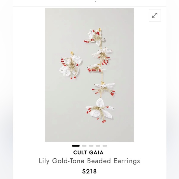 cult gaia Jewelry - Cult Gaia NEW Lily Gold-tone Beaded Earrings - White